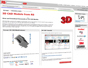 A comprehensive library of certified 3D and 2D CAD models of electromechanical components