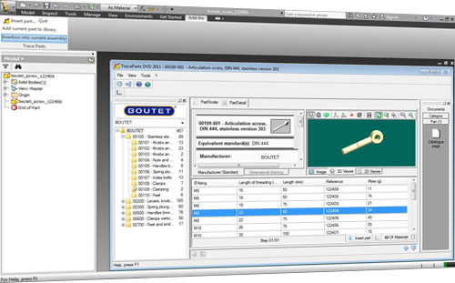 TraceParts announced that its 3D library of suppliers and standard parts catalogs has been certified for Autodesk Inventor 2012