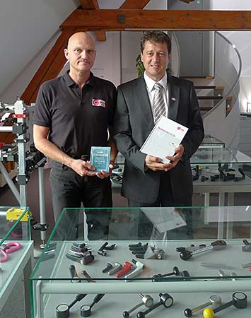 Martin Baüerle and Axel Weber with the first Otto Ganter catalog