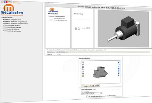 The Mecalectro website offers 3D views of its products