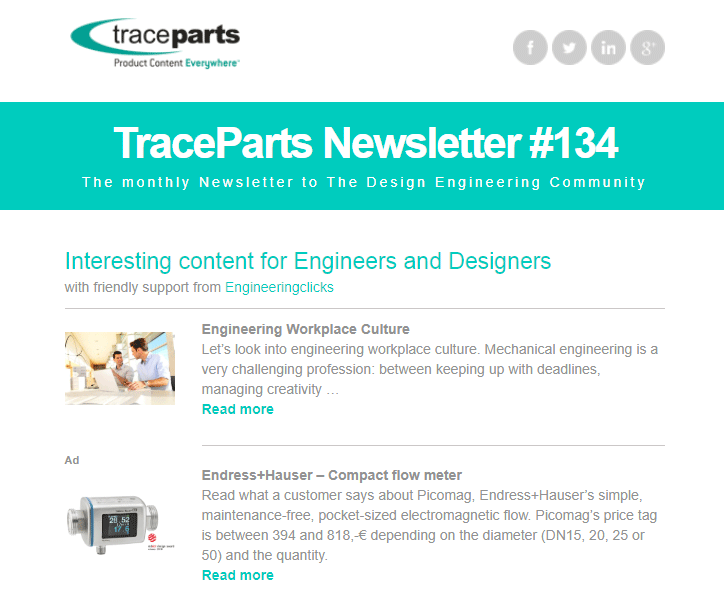 TraceParts newsletter