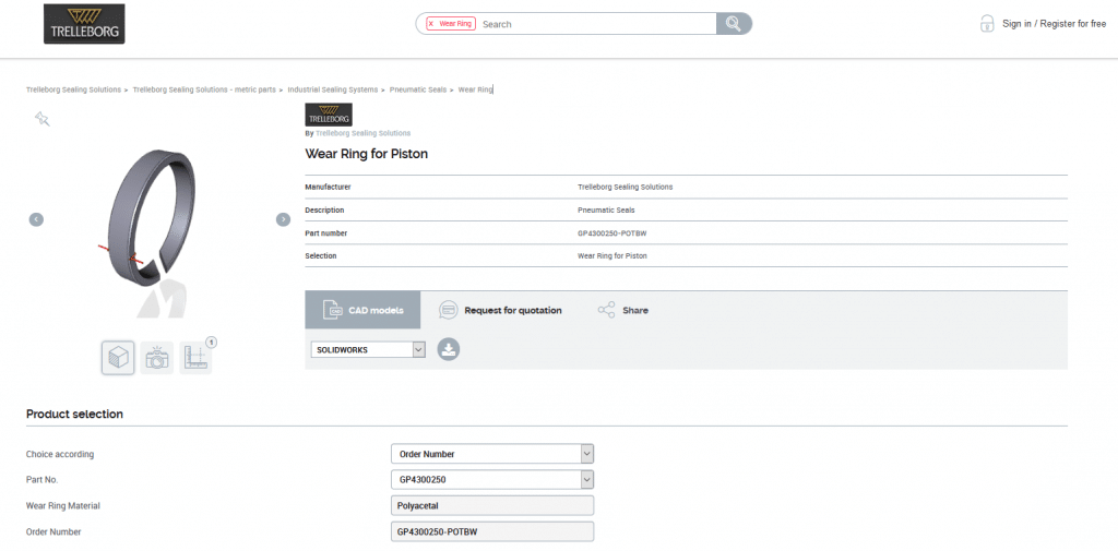 Trelleborg: My TraceParts keeps seals tight - Trelleborg Sealing Solutions