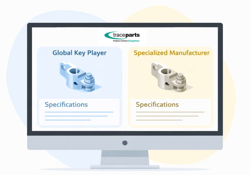 Flat-design-comparison-traceparts-global-key-player-vs-specialized-manufacturer