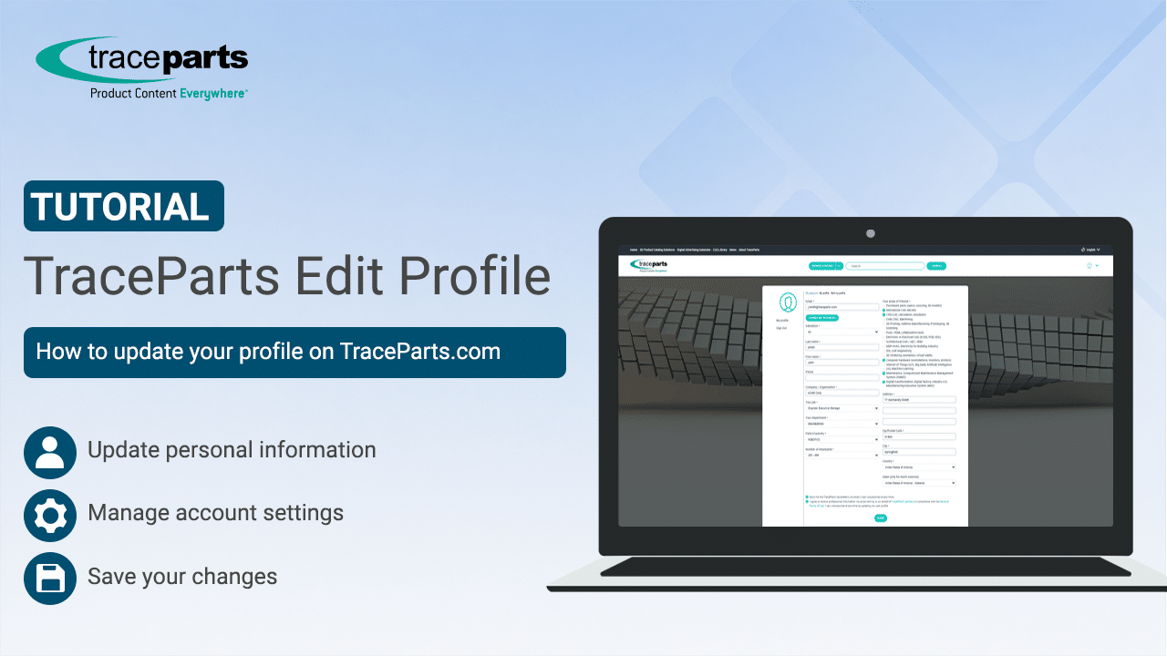 How to update your profile on TraceParts.com